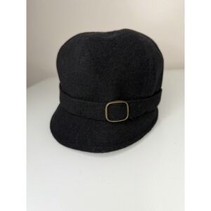 Mucros Weavers Irish Black Flapper Hat Cap Wool Blend One Size Adjustable